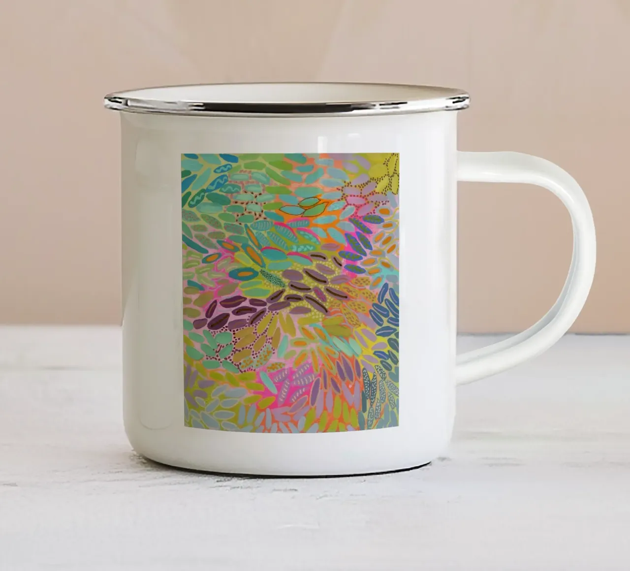 Rocce del fiume tazza in smalto da Suzanne Allard