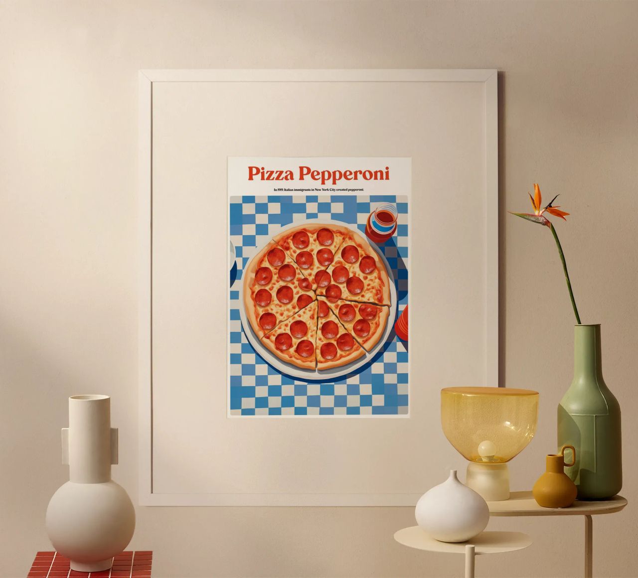 Boho Poster Club 3 Pizza Pepperoni poster de Boho Print Collection