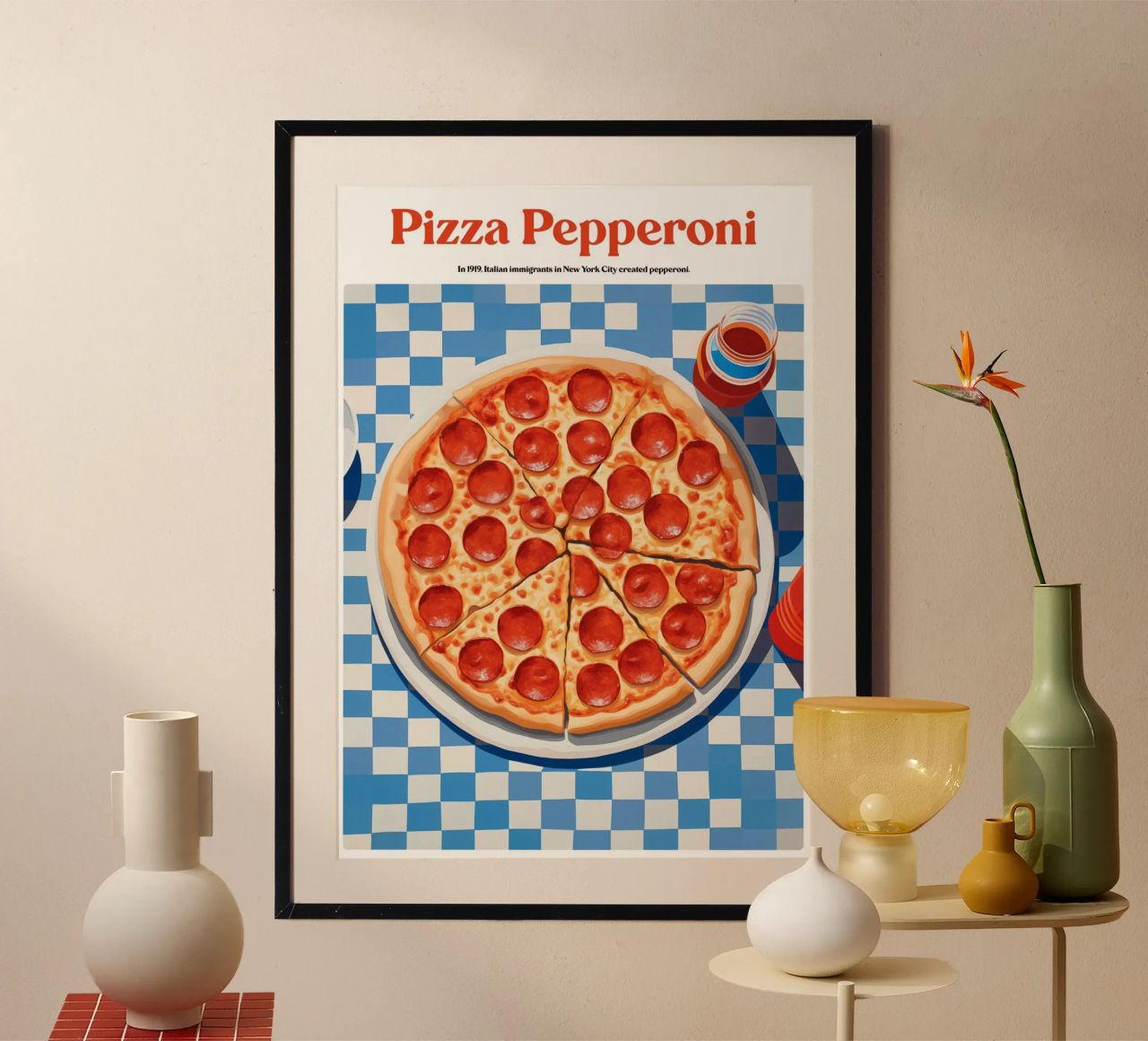 Boho Poster Club 3 Pizza Pepperoni poster de Boho Print Collection