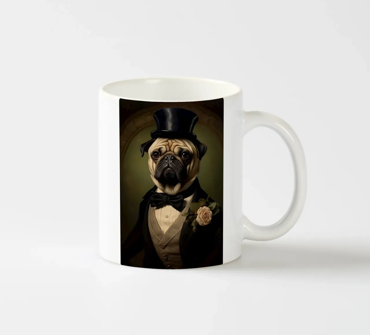 Carlino con cappello a cilindro tazza in ceramica da Wumples