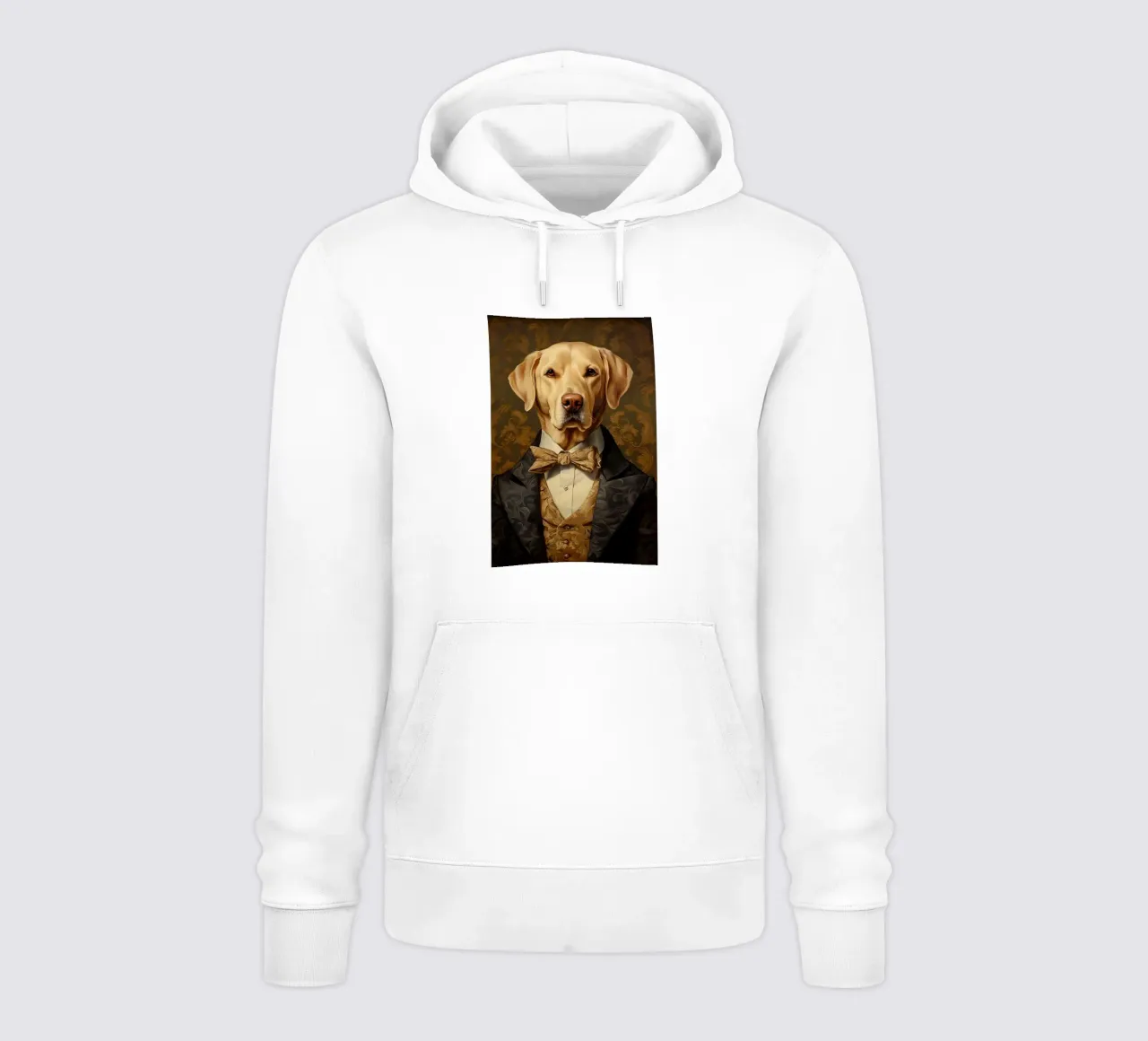 Lab giallo con papillon felpa con cappuccio da Wumples