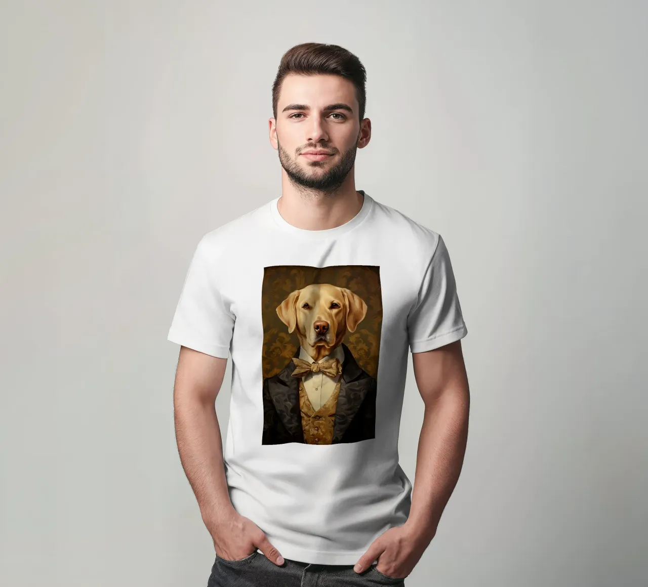 Lab giallo con papillon t-shirt da Wumples