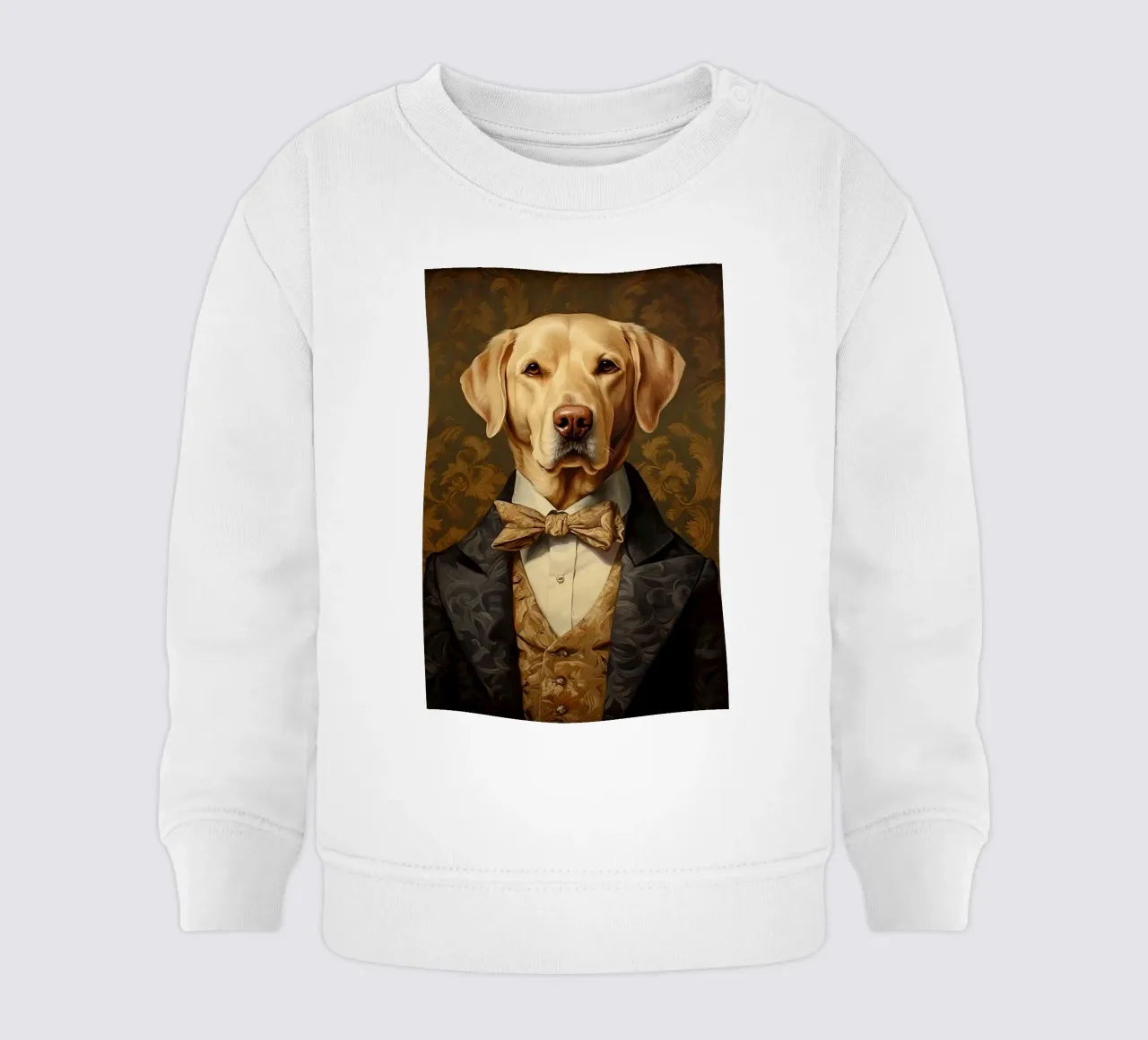 Lab giallo con papillon felpa neonato da Wumples