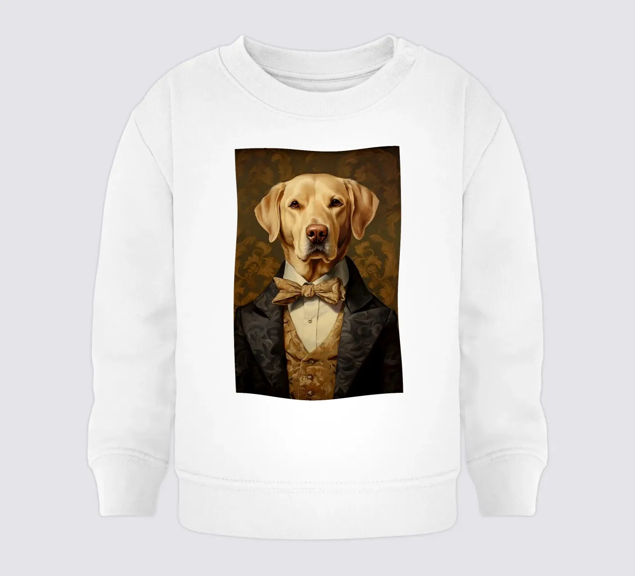 Lab giallo con papillon felpa neonato da Wumples