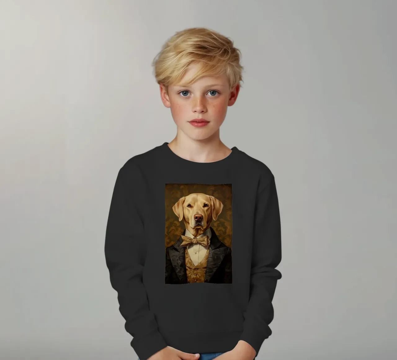 Lab giallo con papillon felpa bambino da Wumples