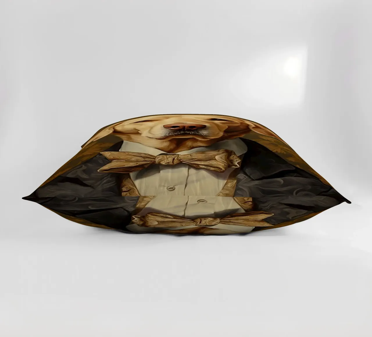 Lab giallo con papillon cuscino da Wumples