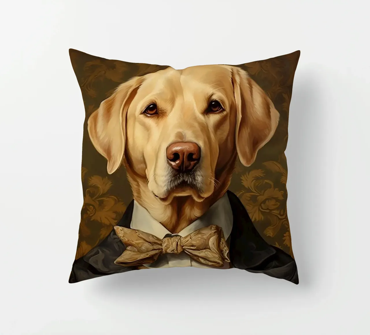 Lab giallo con papillon cuscino da Wumples