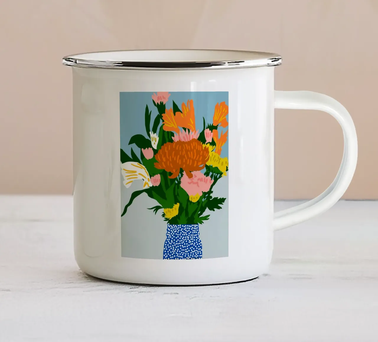 Felicità in vaso tazza in smalto da 83oranges