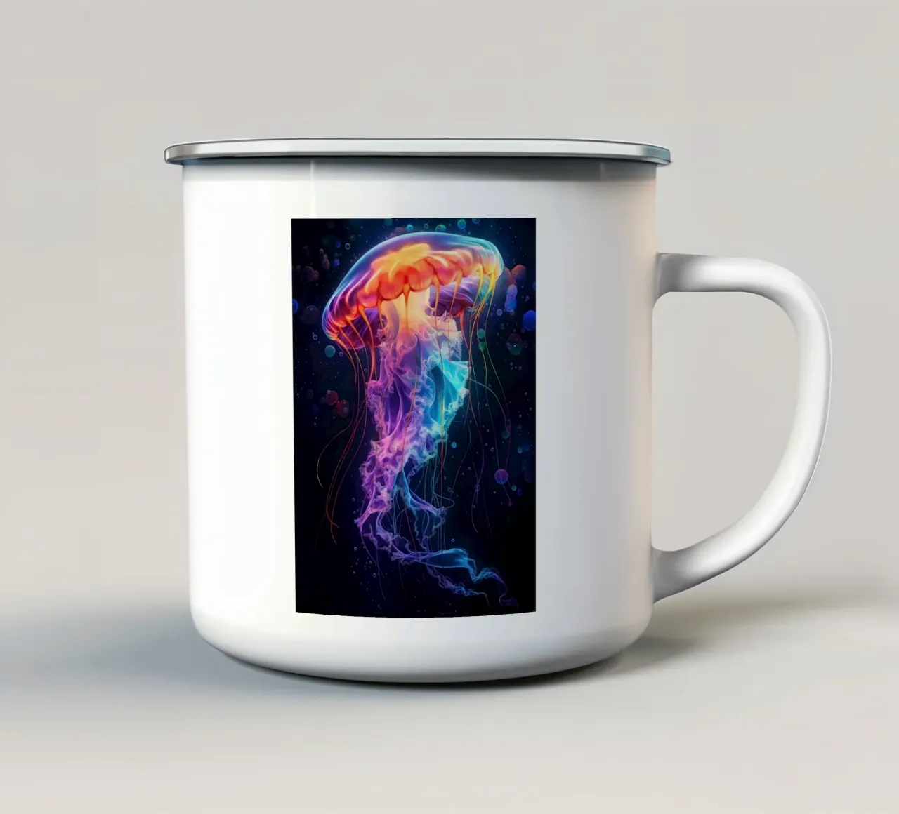 Medusa, bagliore neon 1 tazza in smalto da Wumples