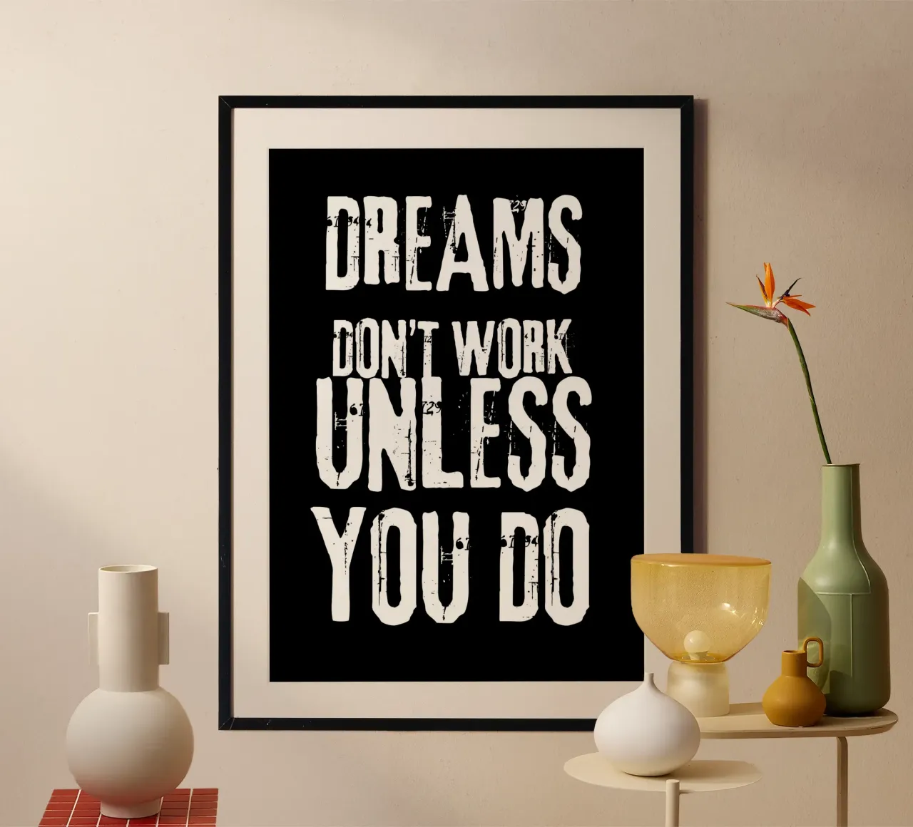 dreams don't work unless you do carta hahnemühle da vintageshop