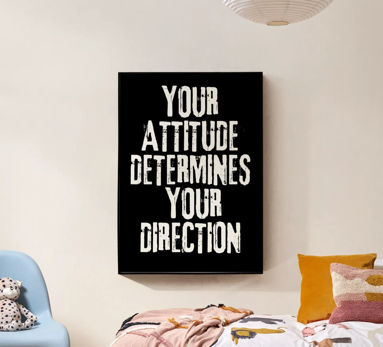 Attitude Determines Direction Inspirational Text Art metacrilato de vintageshop