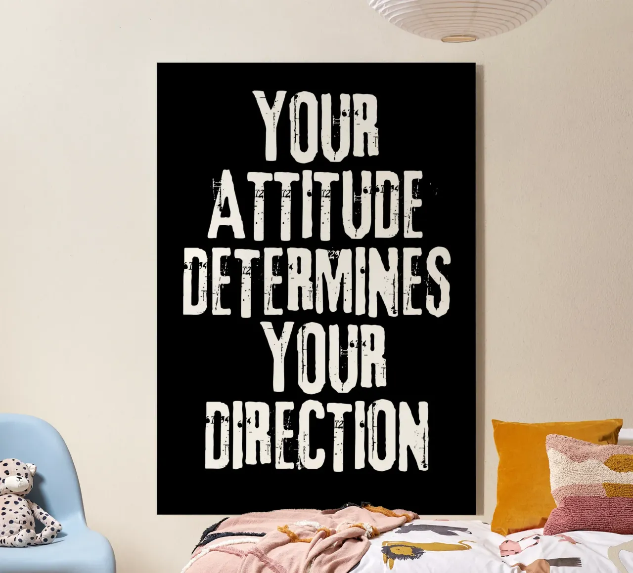 Attitude Determines Direction Inspirational Text Art metacrilato de vintageshop