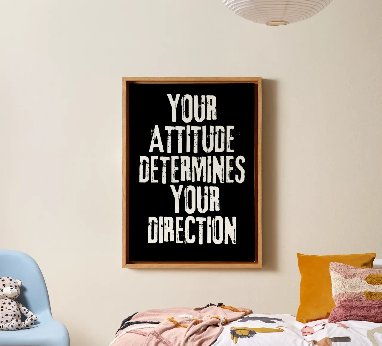 Attitude Determines Direction Inspirational Text Art tela da vintageshop