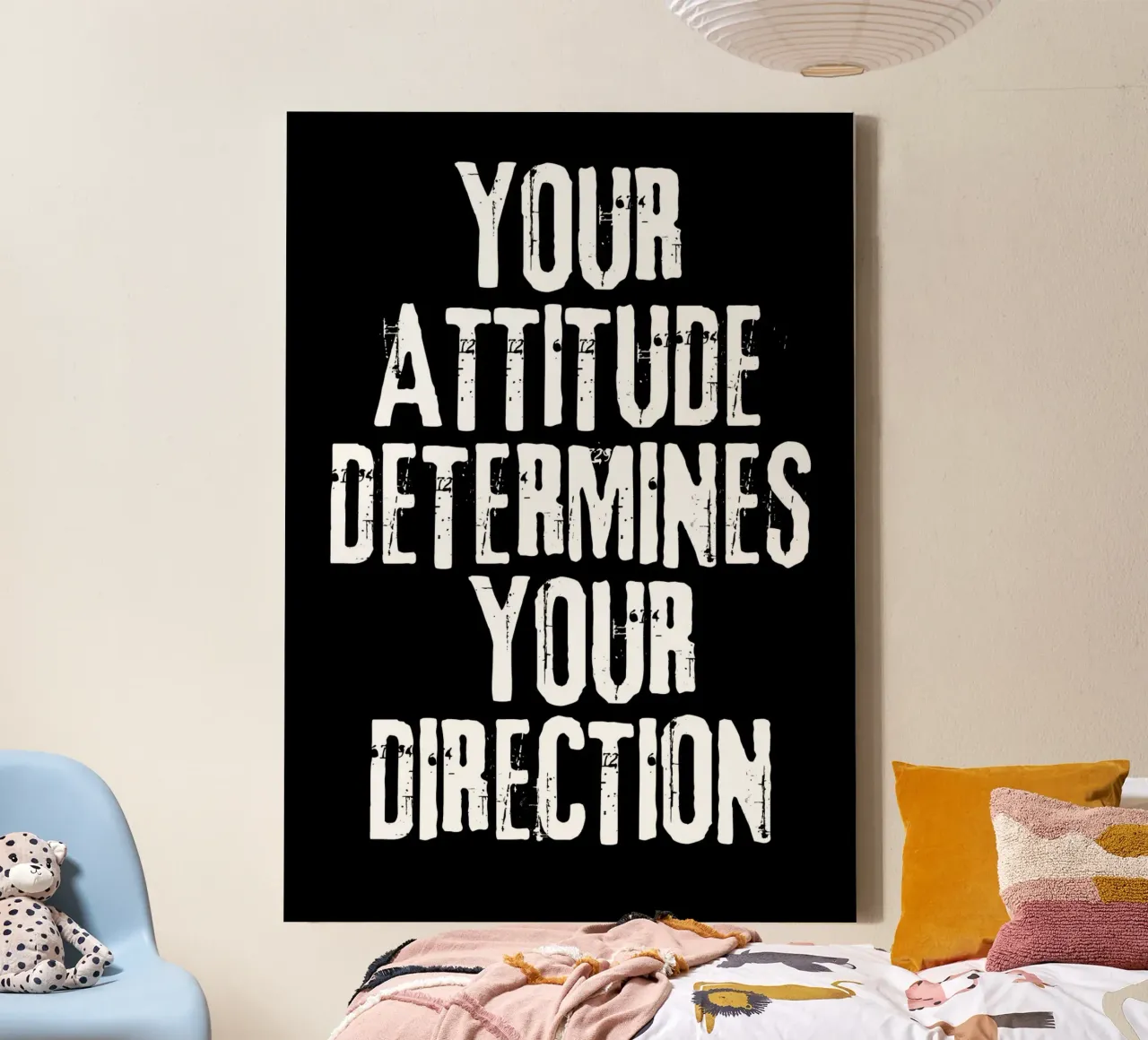Attitude Determines Direction Inspirational Text Art tela da vintageshop