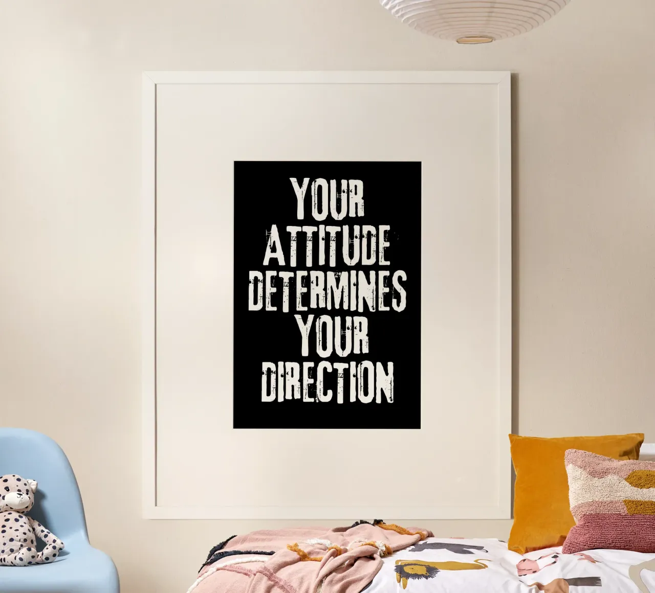 Attitude Determines Direction Inspirational Text Art poster da vintageshop