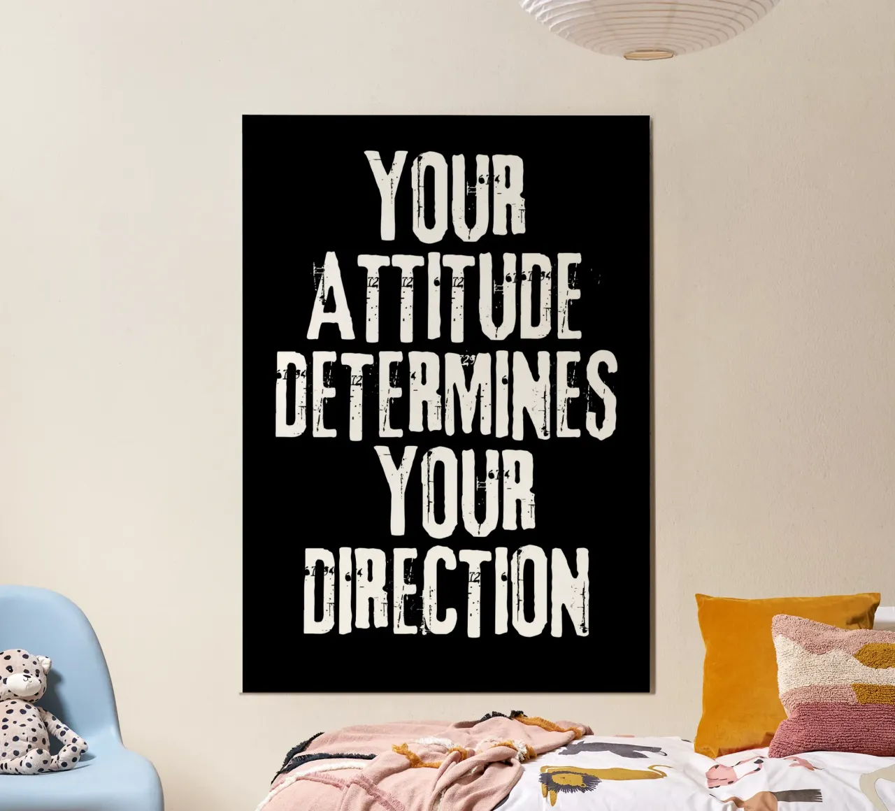 Attitude Determines Direction Inspirational Text Art poster da vintageshop