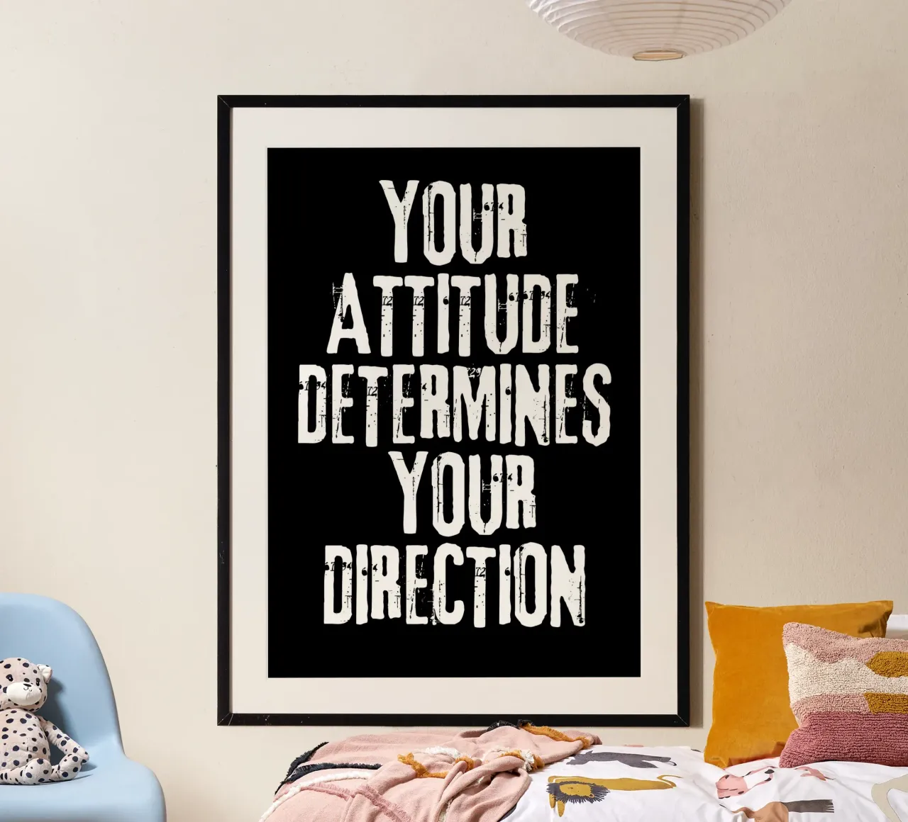 Attitude Determines Direction Inspirational Text Art poster da vintageshop