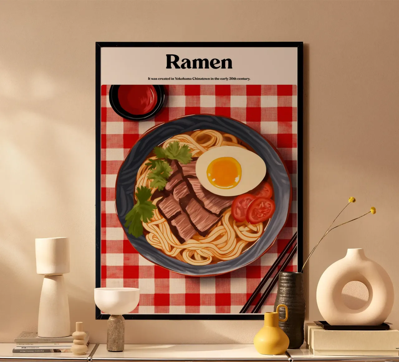 Boho Poster Club 3 Ramen poster con telaio in plastica da Boho Print Collection