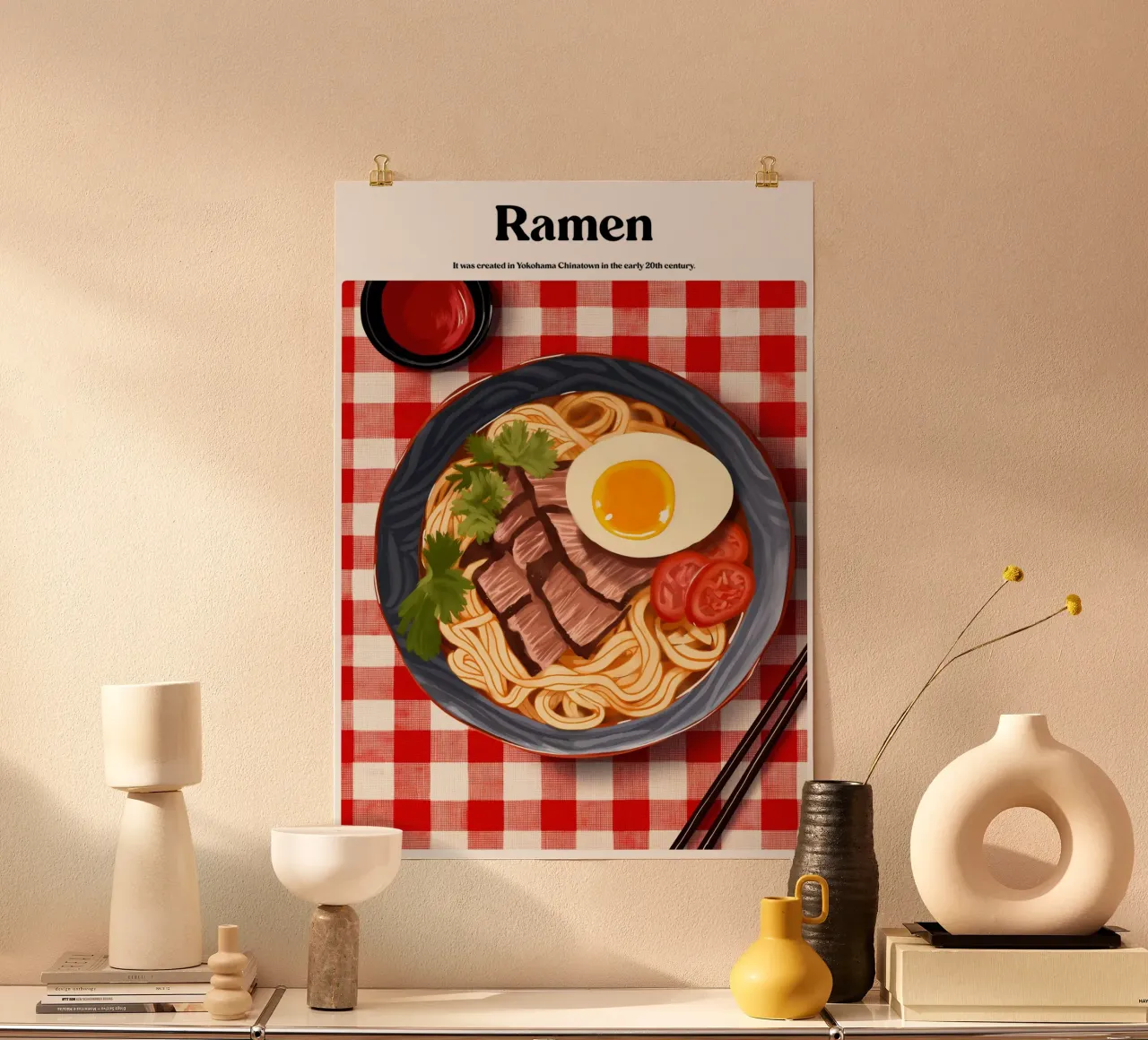 Boho Poster Club 3 Ramen poster con telaio in plastica da Boho Print Collection