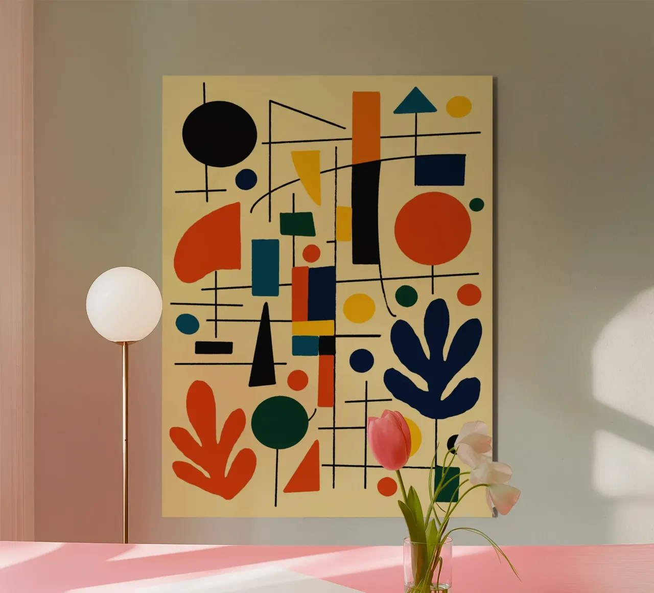 Astrazione geometrica colorata alluminio dibond da Life of Pie