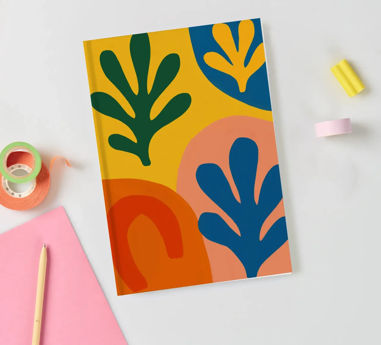Vibrant Leaf Motif Composition notebook by Life of Pie