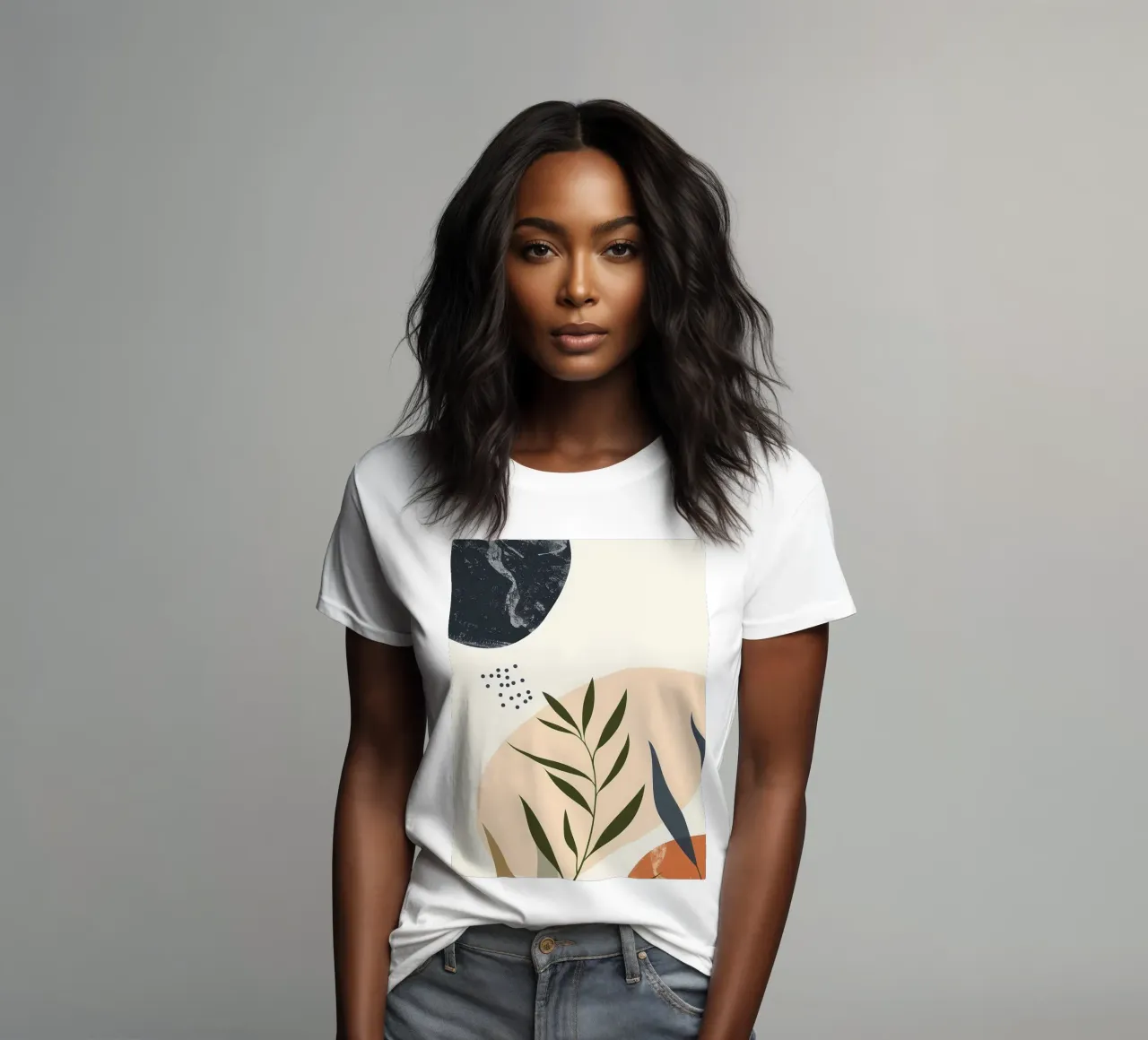 Astratto floreale botanico t-shirt da donna da Locquinn Fuller