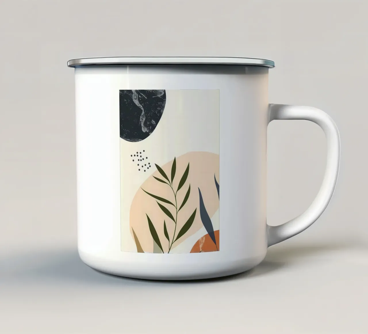 Astratto floreale botanico tazza in smalto da Locquinn Fuller