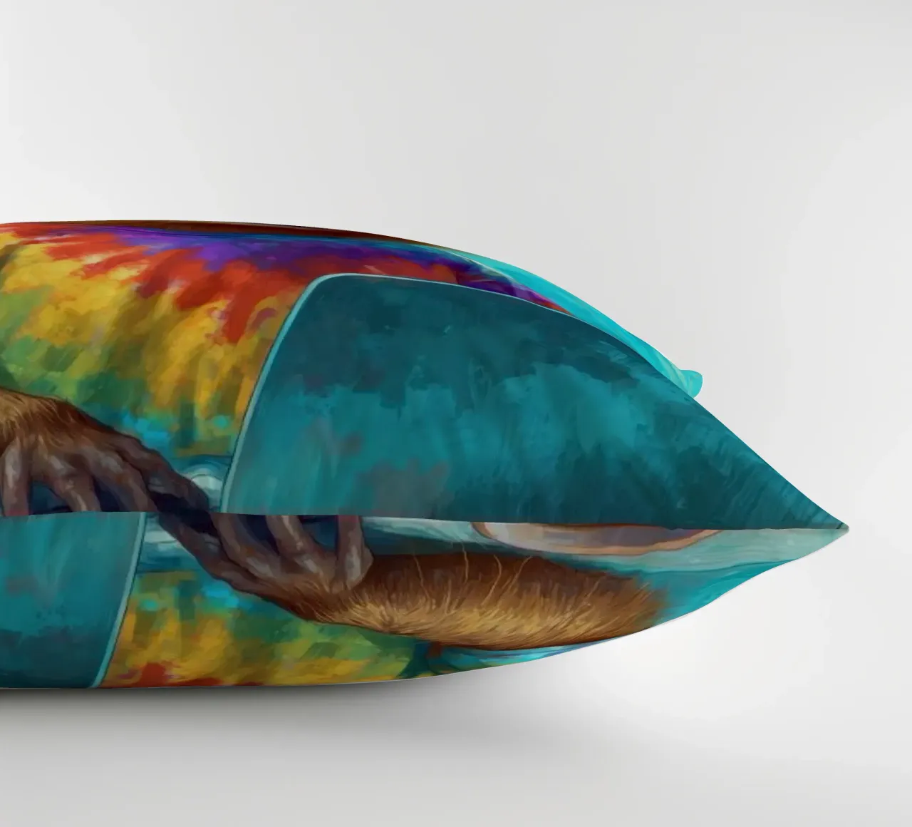 Capibara hippy che lavora su un computer portatile cuscino da Wumples