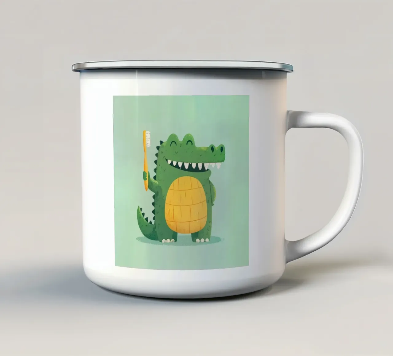 Spazzolare i denti Alligatore tazza in smalto da Wumples
