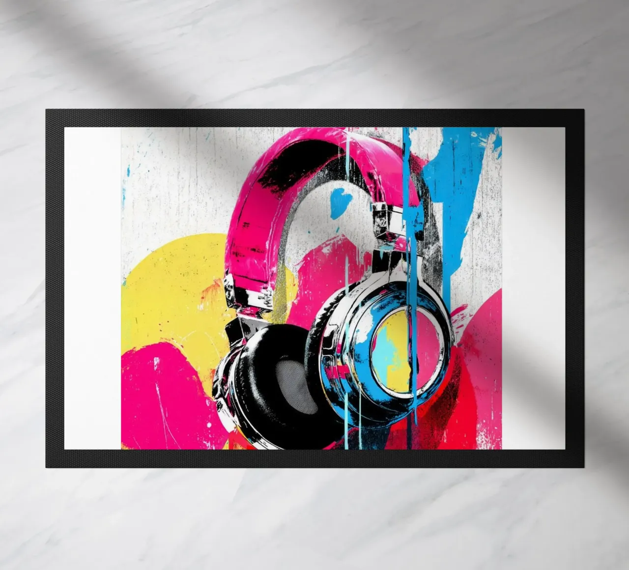 Graffiti Headphones 3 doormat by Wumples