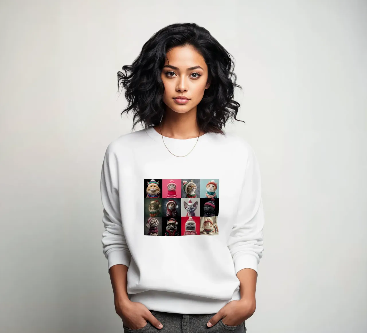 Gatti di Natale orizzontale 1 felpa da Wumples