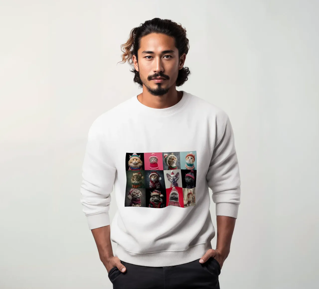 Gatti di Natale orizzontale 1 felpa da Wumples