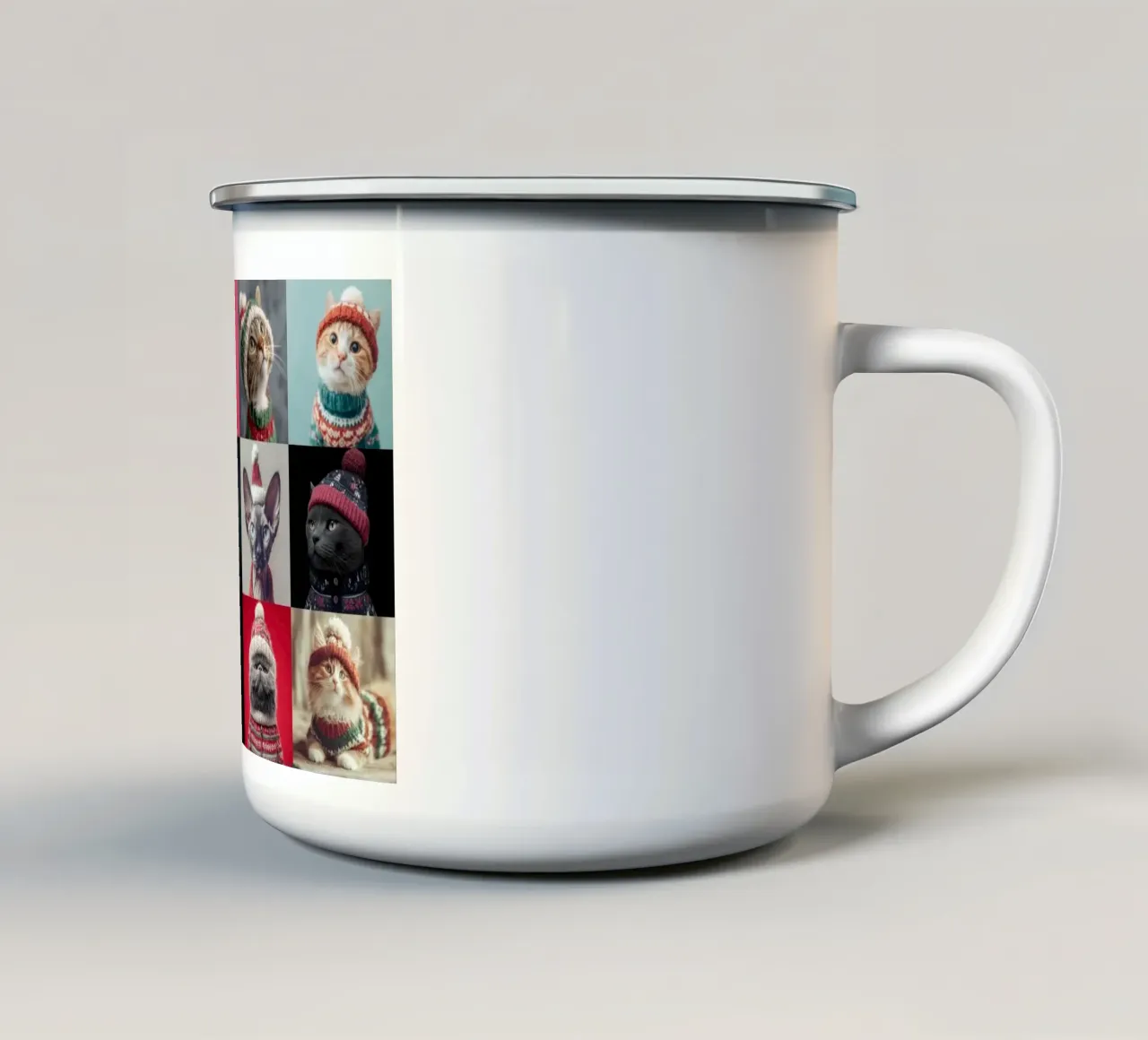 Gatti di Natale orizzontale 1 tazza in smalto da Wumples