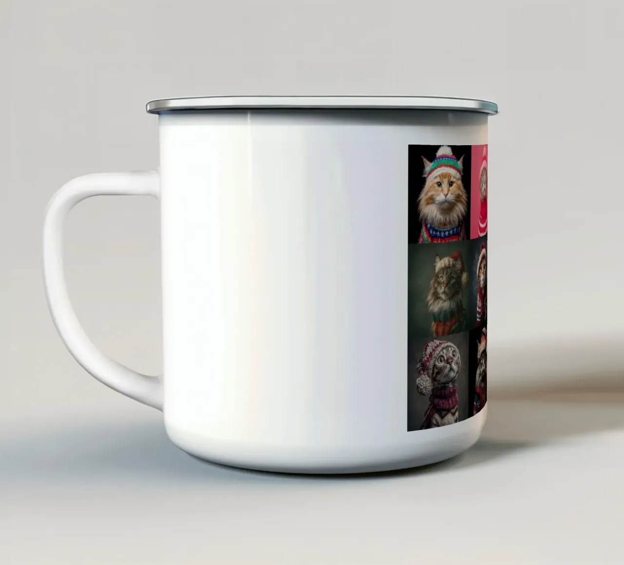Gatti di Natale orizzontale 1 tazza in smalto da Wumples