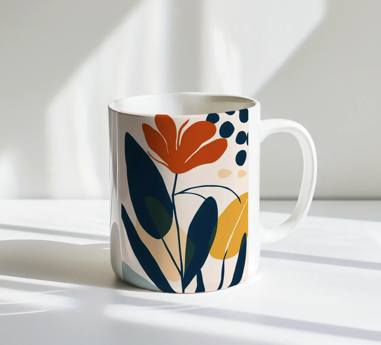 Piante floreali astratte tazza in ceramica da Locquinn Fuller