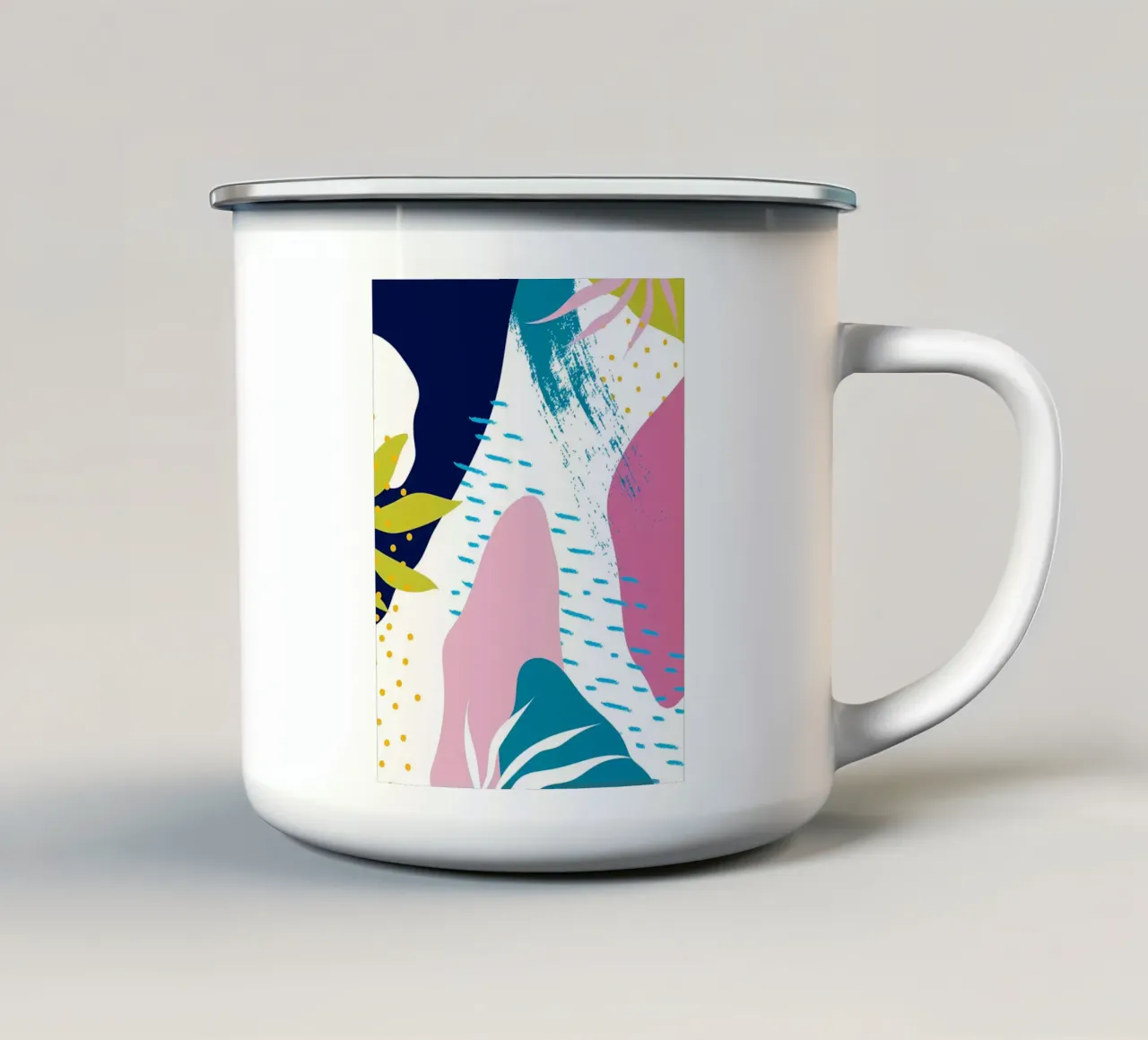 Abstract emaille mok van Locquinn Fuller