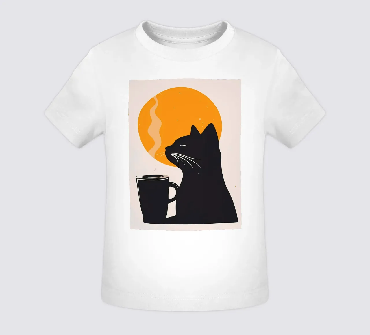 Gatto nero con tazza di caffè maglietta neonato da Locquinn Fuller