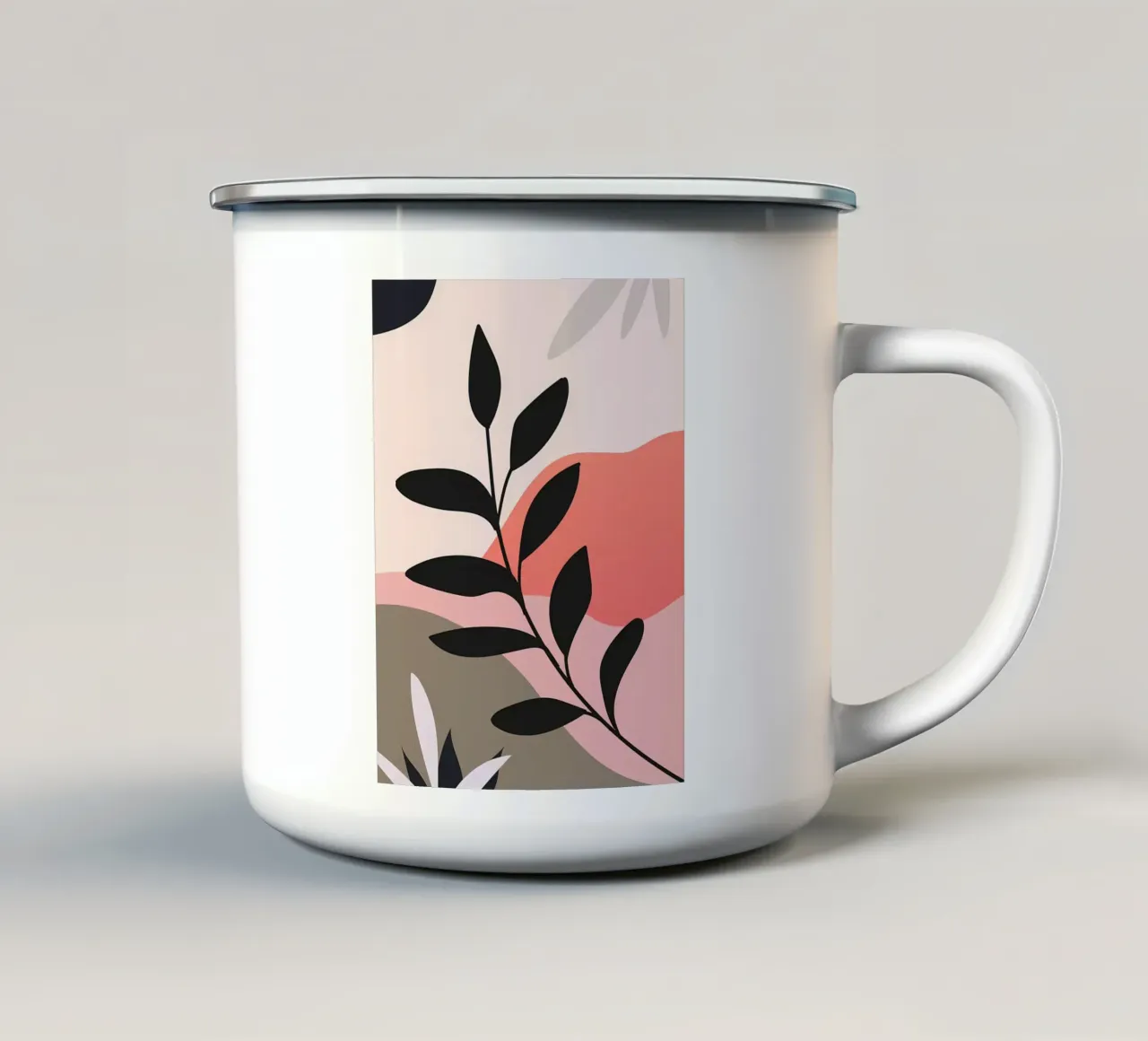 Arte floreale minimalista bohémien tazza in smalto da Locquinn Fuller
