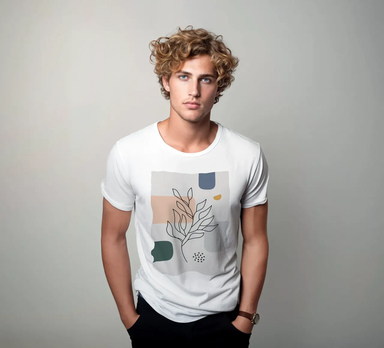 Astratto floreale botanico t-shirt da Locquinn Fuller