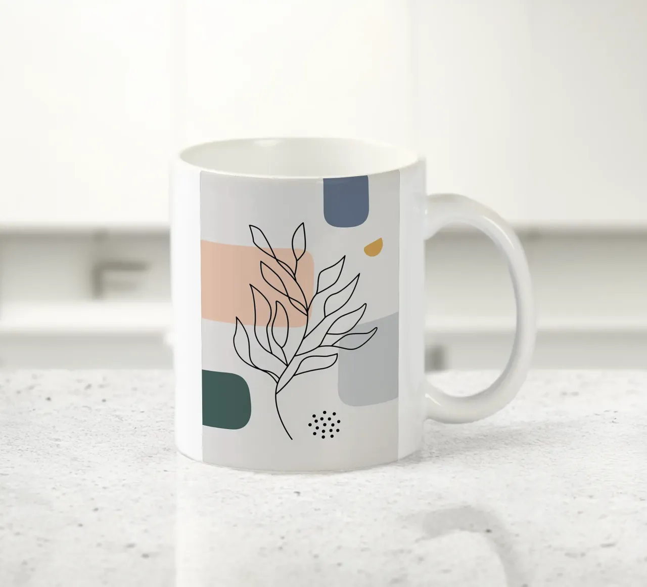 Astratto floreale botanico tazza in ceramica da Locquinn Fuller