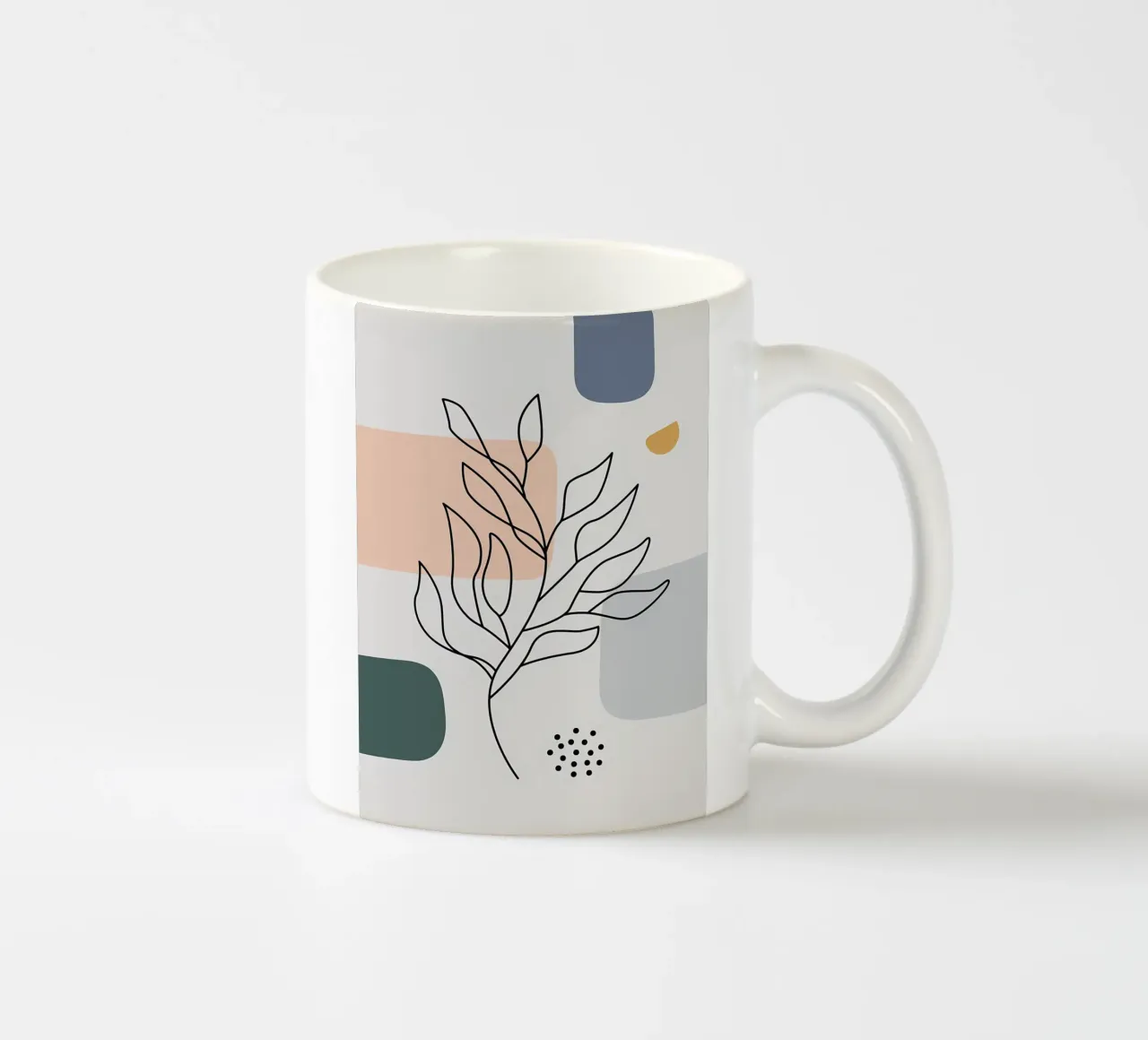 Astratto floreale botanico tazza in ceramica da Locquinn Fuller
