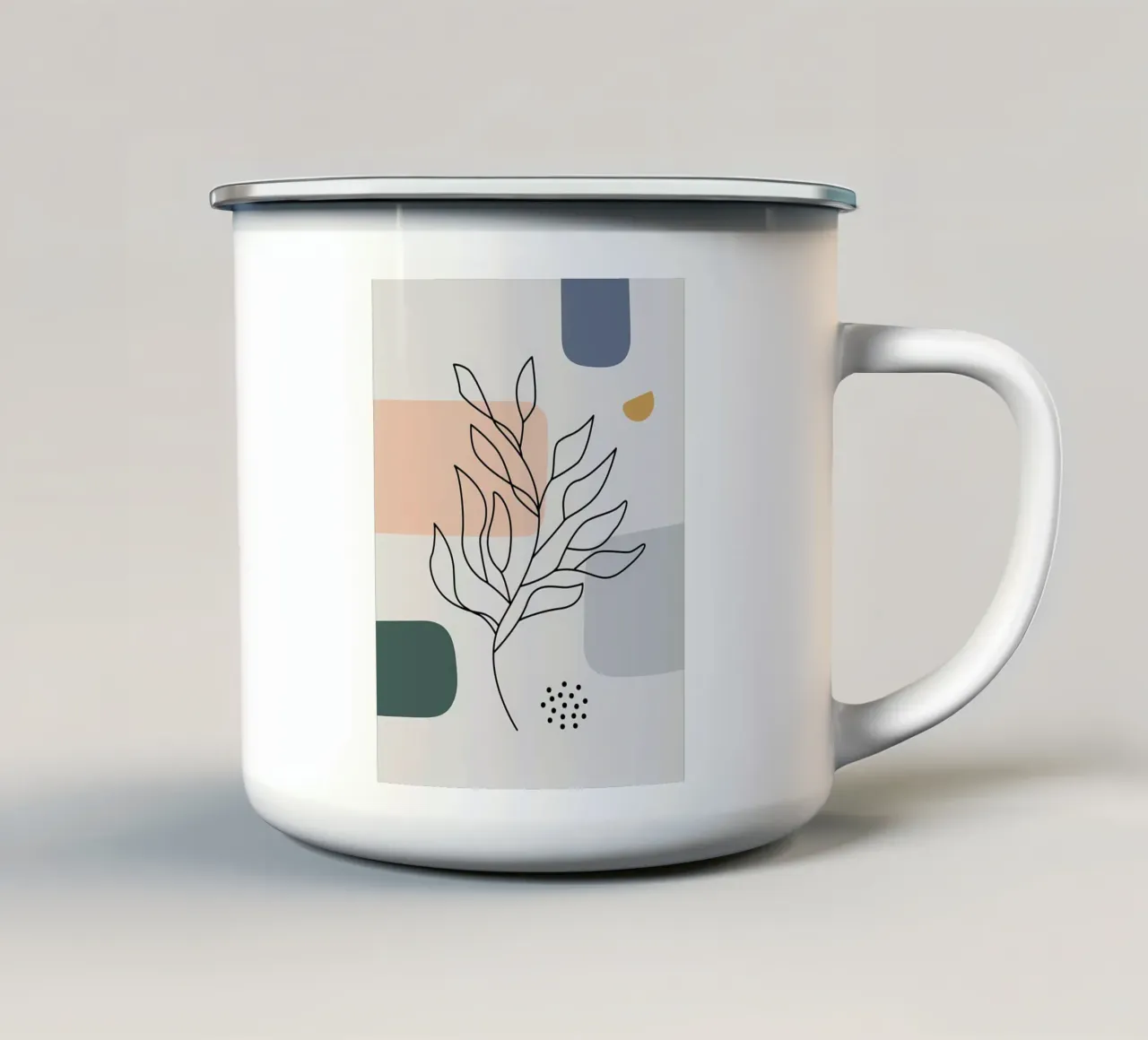 Astratto floreale botanico tazza in smalto da Locquinn Fuller