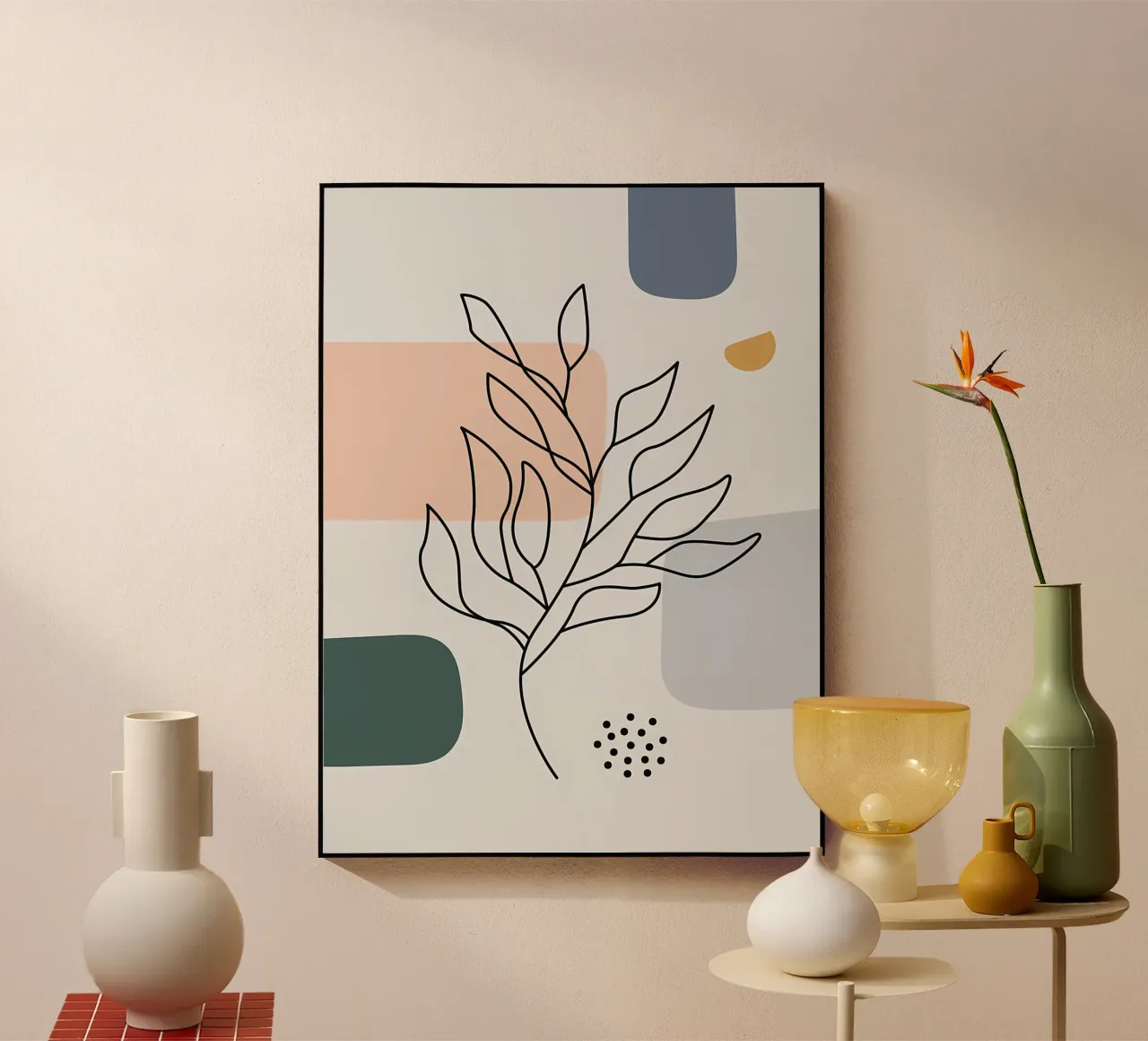 Astratto floreale botanico plexiglass da Locquinn Fuller