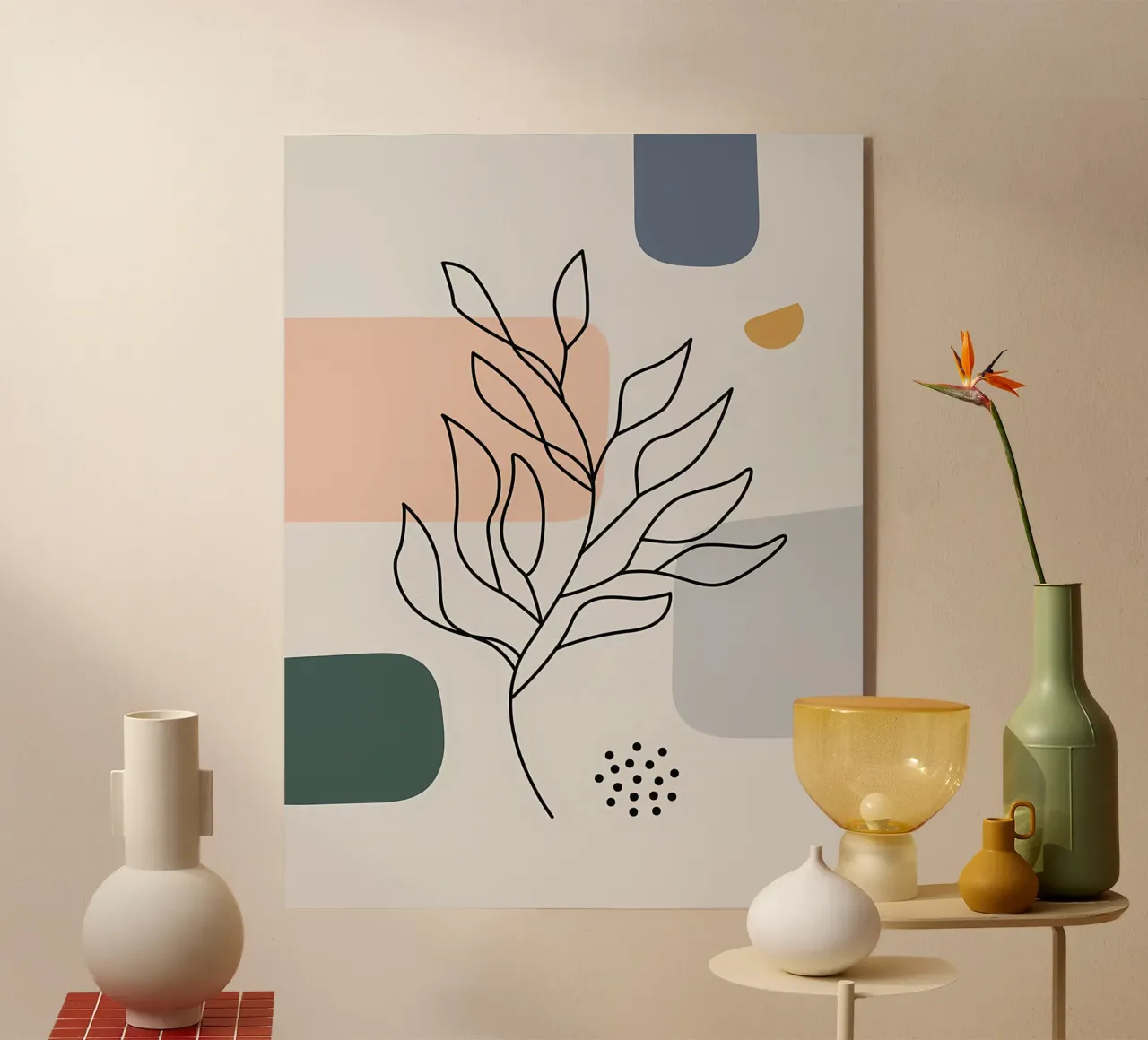 Astratto floreale botanico plexiglass da Locquinn Fuller