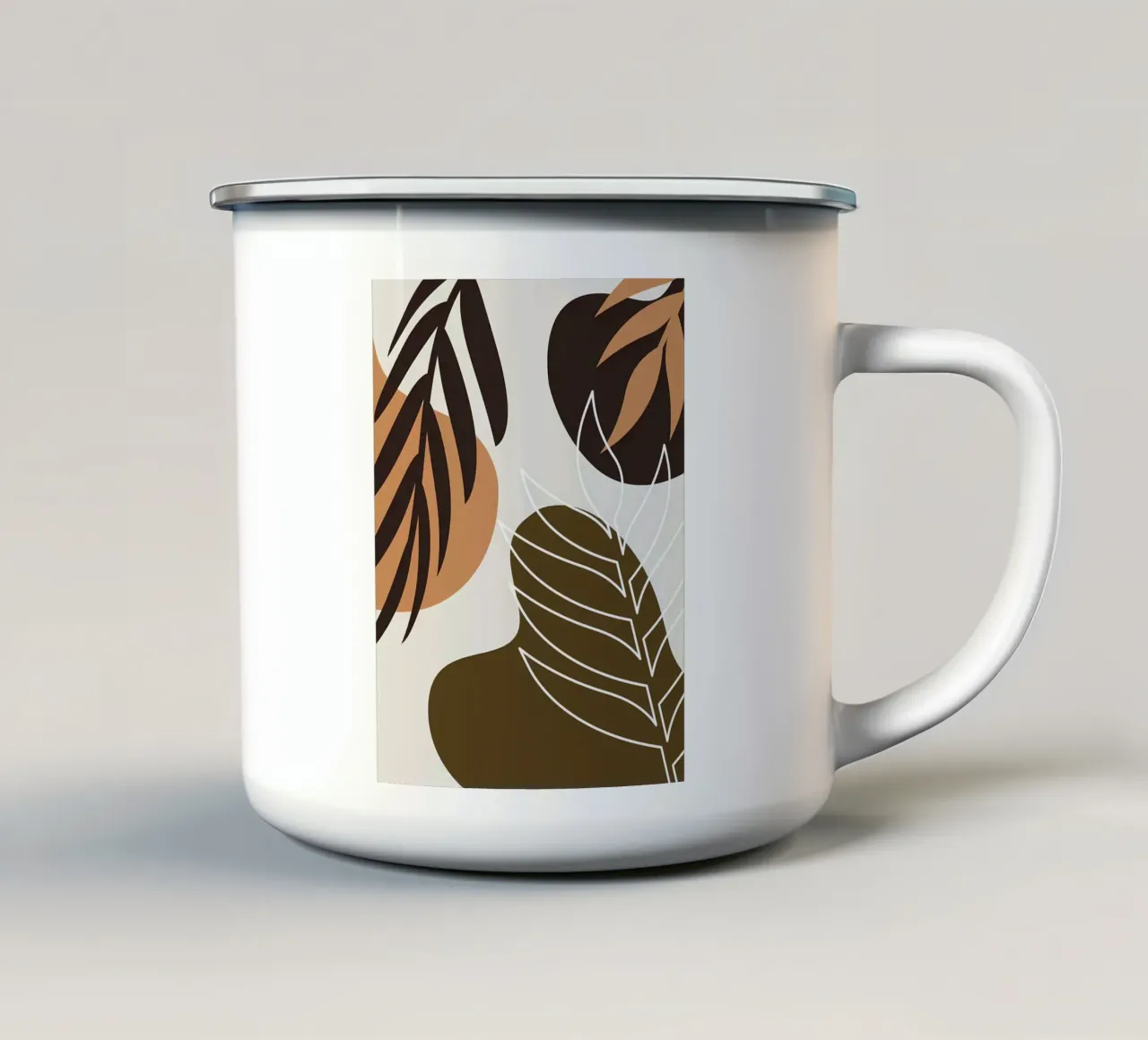 Foglia tropicale botanica tazza in smalto da Locquinn Fuller