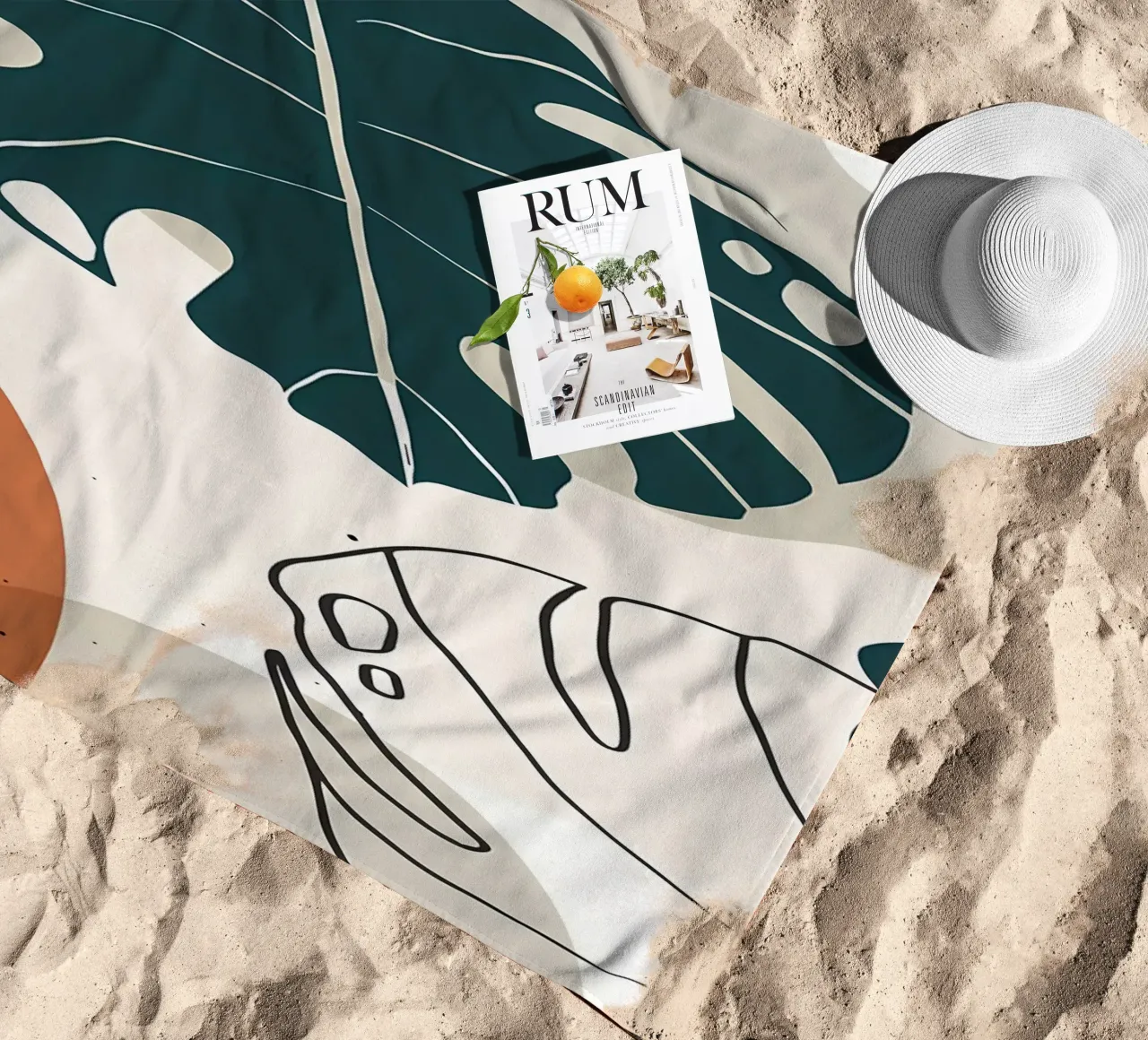 Botanica tropicale minimal telo mare da Locquinn Fuller