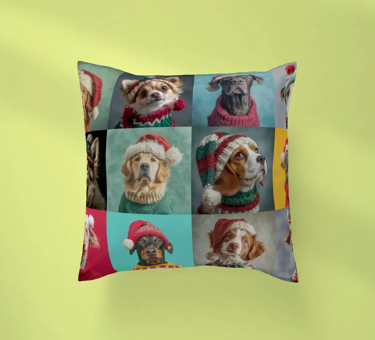 Cani di Natale orizzontale 1 cuscino da Wumples