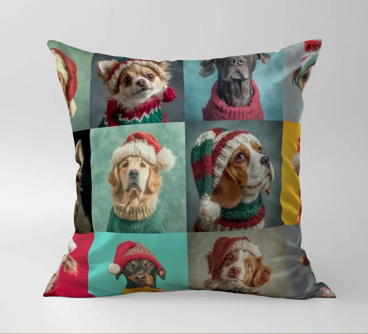 Cani di Natale orizzontale 1 cuscino da Wumples
