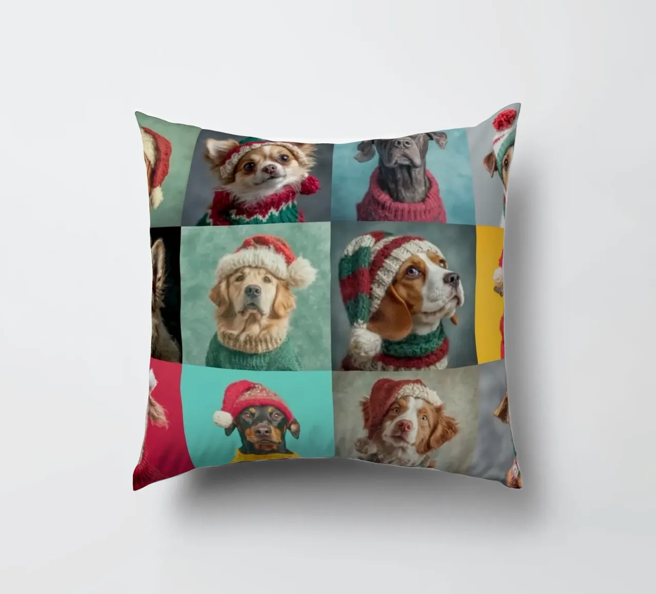 Cani di Natale orizzontale 1 cuscino da Wumples