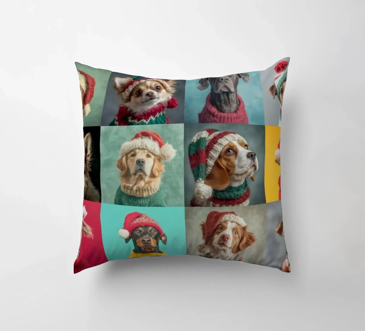 Cani di Natale orizzontale 1 cuscino da Wumples